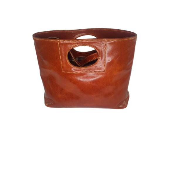 HOLIDAY SPECIAL! Charlie Leather "Clarissa" Medium Handbag in Cognac/Brown-NWT - Picture 6 of 13